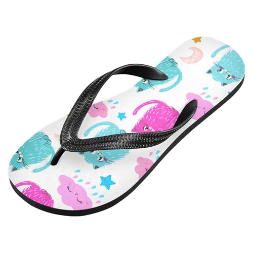 Burbuja Cute Cats Flip Flops for Women Men, Soft Thong Sandals Rubber Slippers for Pool Beach Essentials2
