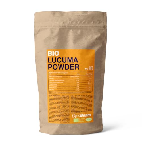 Polvo de lúcuma orgánico GymBeam (Pouteria lúcuma) - Alternativa saludable al azúcar, alto en fibra, 100 g