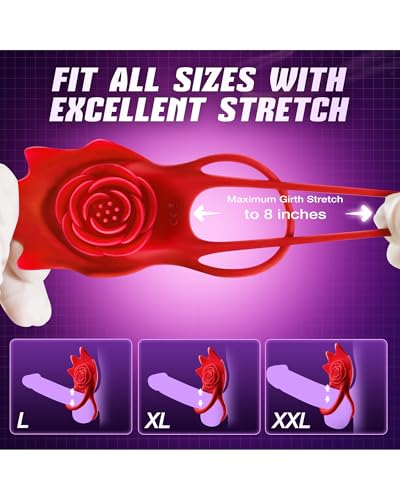 Image of Vibrating Cock Ring Sex Toys - MOOLIGIRL AI Lover Rose Toy Penis Ring Vibrator, Couples Sex Toys for Men Women, 9 Vibration Modes App Control Clitoral Stimulator Female Adult Toys Vibrater Cockring