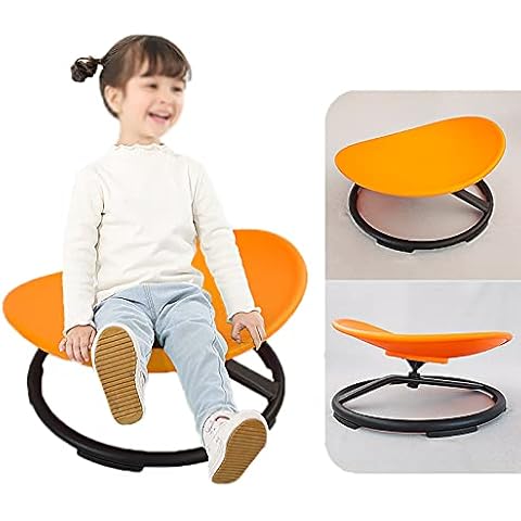 BMDHA Autism Kids Swivel Chair,Sensory Carousel Chair,Sit and Spin Chair Training Body Coordination,Kids Spinning Chair Metal Base Non-Slip Small Desk Chair Cover