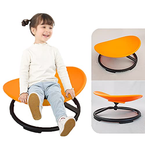 Yiuhhad Autism Kids Swivel Chair, Carousel Spin Sensory Chair,Training Body Coordination,Kids Spinning Chair Metal Base Non-Slip Small Desk Chair Sitting Comfortably #TOP7