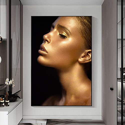 Or Visage Femme Toile Peinture Salon Décoration de La Maison - 2