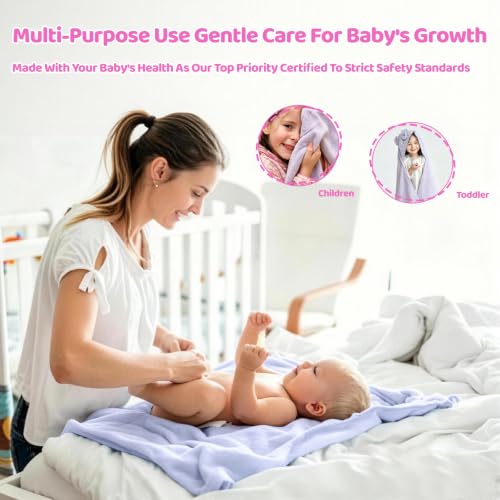 Image of Hooded Baby Towel- Large Baby Towel with Hood(31.5 x 31.5 Inch), Natural toddler towels,Ultra Soft and Absorbent Coral Velvet Coral Fleece Bath Towel for Infants, Newborns, Toddlers (Sheep-Elephant)