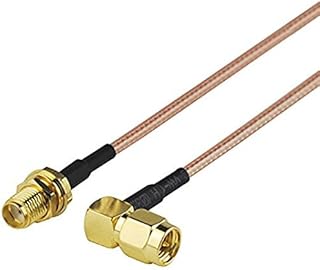 1.6ft 50cm Rf Wire Coaxial Cable Connector SMA Female Bulkhead nut to SMA Male Right Angle Assembly Pigtail Extension RG316 Ships from USA