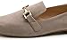 FEVERSOLE Women's Fashion Trim Deco Loafer Flats Dark Taupe Faux Suede Size 7.5 M US
