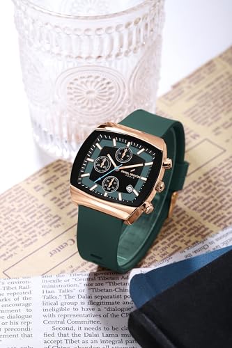 Buy Daniel Hechter Paris Boucicault Collection Chronograph Watch for Men with Square Dial, Rose Gold Luminous Markers, Date Display & Silicone Strap - DHM1046-03 at Amazon.in - Image 4