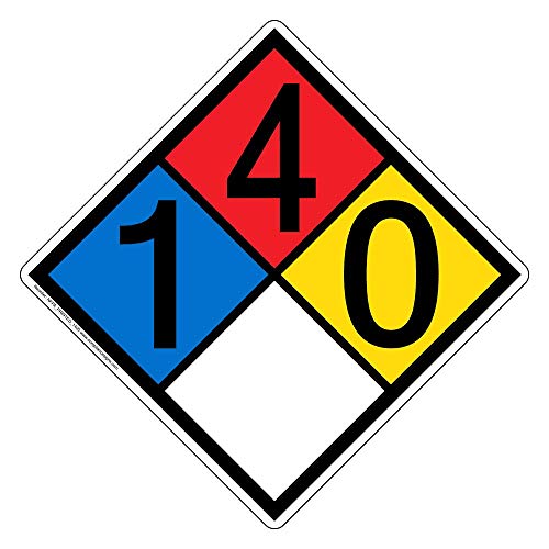 Panneau de sécurité NFPA 704 Diamond 1-4-0-0 pour marquage de zone de danger Hazmat