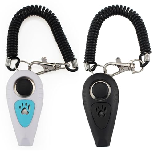 URBEST Dog Training Clickers and Whistle in One, Pet Training Clicker for Dog Cats Puppy Birds Horses (4)