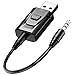 Aigoss Adaptador Bluetooth USB V5.0 Transmisor y Receptor 2-en-1 con Cable Auxiliar Digital de 3.5 mm Baja Latencia, Alta Fidelidad Estéreo, Plug and Play para TV/Altavoces/PC/Auriculares/Coche