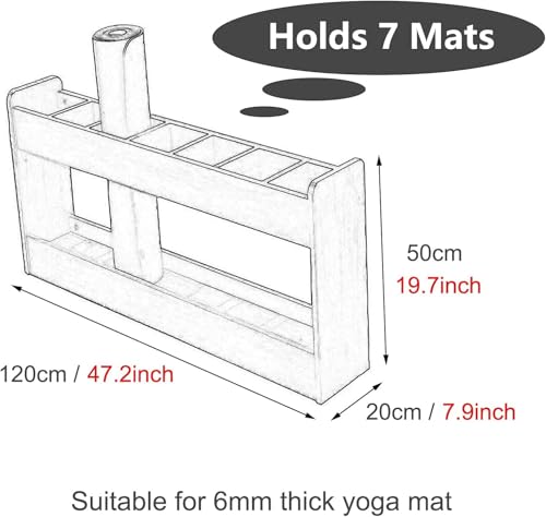 Tapis de yoga encombrant ? Solution rangement en bois 7 places - 4