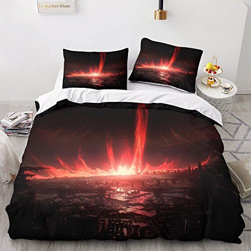 Armored Core VI Fires of Rubicon Waldtier Bettwäsche-Set Mit Reißverschluss Und Kissenbezügen 2023 GAME Atmungsaktive, Hypoallergene Mikrofaser-Bettwäsche Für Kinder Und Jugendliche King（220x240cm）