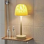 HIAME Spa-Like Shower Lamp - Waterproof Bathroom Lamp with 16 Color Ocean Wave Projector, Rechargeable Shower Light with Touch & Remote Control, Cordless Mood Light for Bathroom/Bathtub