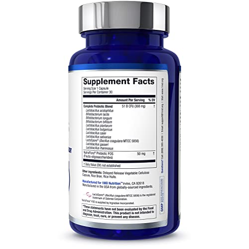 1Md Nutrition Complete Probiotics Platinum Prebiotics And Probiotics For Men & Women - Probiotic Supplement For Digestion W/More Than 50 Billion Live Cfu 11 Strains Dairy-Free - Vegetarian Caps #TOP6