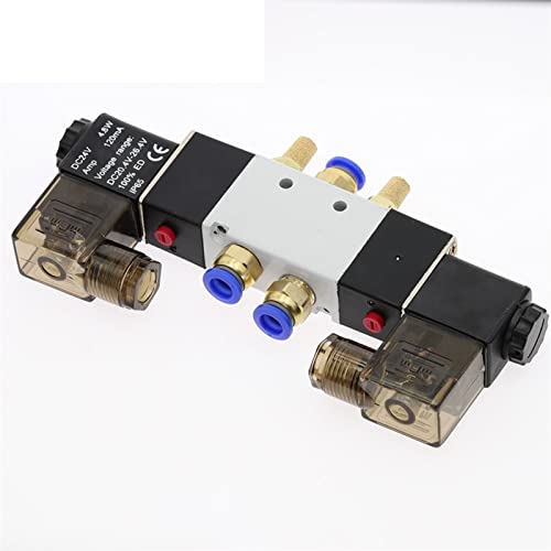 Válvula solenoide 4V220-08 de doble bobina neumática de 5 vías 2 posiciones para control de aire 7