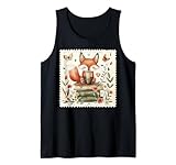 Kawaii Cottagecore Fox Watercolor Postage Stamp