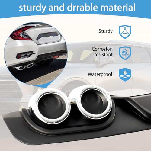 Universal Car Rear Bumper Lip Diffuser 4 Holes Exhaust Pipe Black 50inch Rear Bumper Lip Spoiler