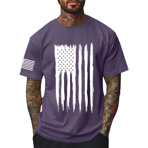 Camiseta deportiva para hombre de manga corta 4th of July USA Independence Day Camiseta Streetwear Algodón Estampado Tops Camiseta Hombre Camisetas Deportivas Casual Suave Cómoda Camiseta Cuello