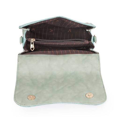Image of Floral Embroidered Crossbody Sling Bag with Top Handle, Vintage Style Canvas for Women