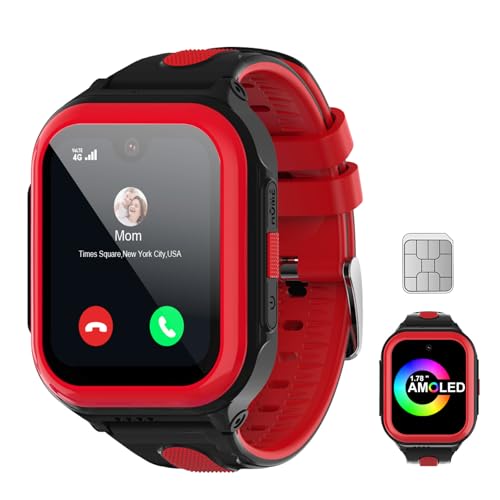 Image of Wonlex 4G Smartwatch for Kids with SIM Card, 1.78 Inch Touch Screen Phone Watch with Video Calling, Voice Chat, SOS, Camera, Music, Pedometer, Birthday Gift for Girls and Boys 8-12 Years Old