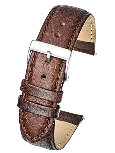 Alpine Brown Soft-Stitched Semi-Padded Genuine Leather Buffalo Full Grain Leather Watch Band | Replacement Watch Band | Premium Long Leather Watch Strap for Men |20XL Watch Strap for Wider Wrists