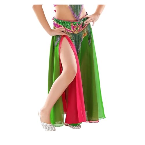 Jupe danse du ventre multicolore en mousseline pour les galas de danse