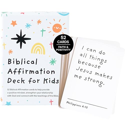 Cadeau chrétien d'encouragement pour enfants : 52 cartes d'affirmation biblique