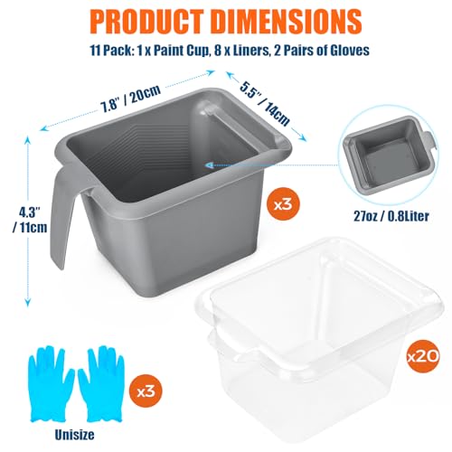 PinStone 4" Paint Bucket with Liners, Brush Magnetic & Pour Spout, 23 Pack PinStone 4" Paint Bucket with Liners, Brush Magnetic & Pour Spout, 23 Pack - Image 2