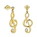 Musiknote Ohrringe Höhenschlüssel Schlüssel baumeln Ohrringe 925 Sterling Silber 18 Karat vergoldet Musiknote Tropfen Ohrringe Musik unter dem MottoValentinstag Geschenk FE0110Y