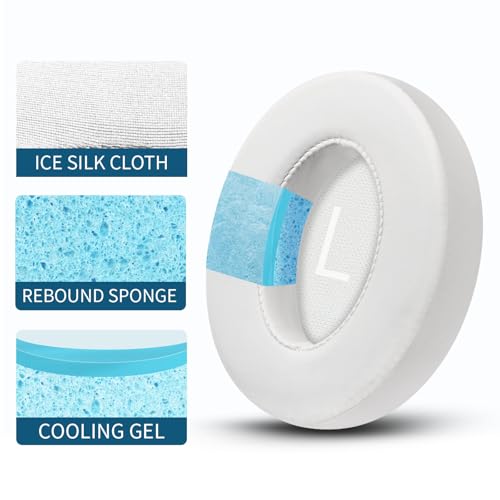 Reemplazo de Almohadillas de Gel Refrigerante para Bose Noise Cancelling Headphones 700 (NC700) - Tela de Seda Hielo, Espuma de Memoria para Máximo Confort - Blanco miniatura 3