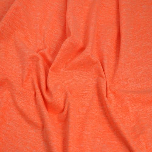 Premium 60" Orange Neon Slub Cotton-Poly Spandex Jersey Knit Fabric - Versatile 4-Way Stretch, Breathable, Medium Weight for Fashion, Activewear, and Layering Projects 3 Premium 60" Orange Neon Slub Cotton-Poly Spandex Jersey Knit Fabric - Versatile 4-Way Stretch, Breathable, Medium Weight for Fashion, Activewear, and Layering Projects - Image 2