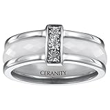 CERANITY - Anillo de Plata de Ley con Diamante (.015), Talla 14 (17,2 mm)