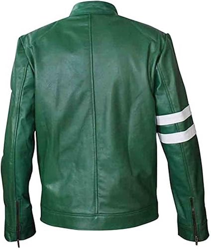 Miniatura 3 de Zegior Chaqueta de cuero verde Ben-10 para hombre, tallas XXS-4XL