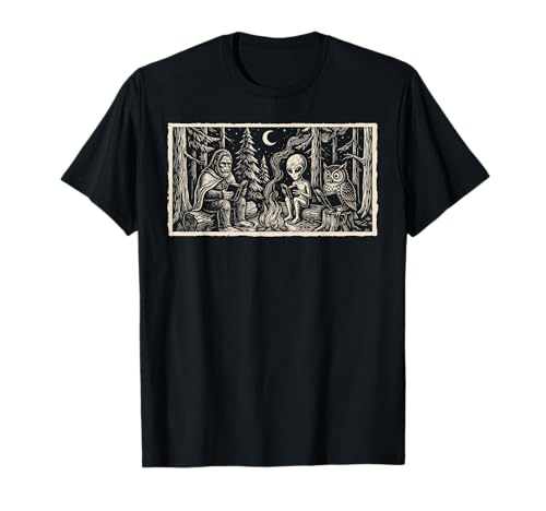 Book Lover Funny Cryptid Book Club Meme Bigfoot Alien Reader T-Shirt