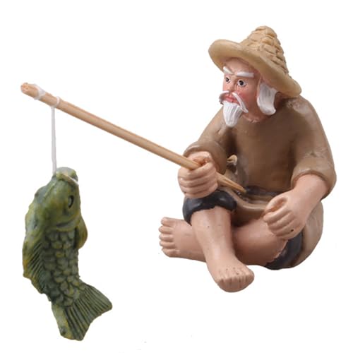Generico Decoración de acuario,Estatua de pescador submarino - Ornamento Figura De Colección Jarrón Para Plantas Suculentas Para Acuario De Exposición Mesa Decoración Para Macetas De Flores