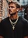 FaithHeart Crucifix Necklace Men, Stainless Steel Layered Cross Necklace for Men Gold Jesus Crucifix Pendant with Cuban Chain Christian Gifts Cross Chains 18 Inch