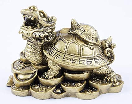 Marvellou's Fengshui/Vastu Dragon Headed Turtle/Tortoise for Wealth Longevity Courage Fertility Good Luck Success Home/Office Decoration Showpiece