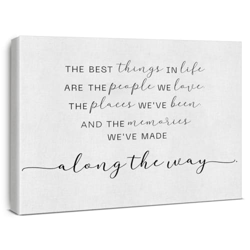 Inspirational Canvas Wall Art the Best Things in Life Canvas Print Framed Motivational Painting Artwork Ready to Hang Home Wall Decor 15x11.5 Inches