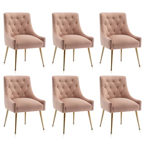 Dining Chairs Velvet Set of 2, Gold Leg Side Chair Vanity Chair Mid Century Dining Room Chair Modern Accent Chairs for Living Room, Dining Room, Kitchen