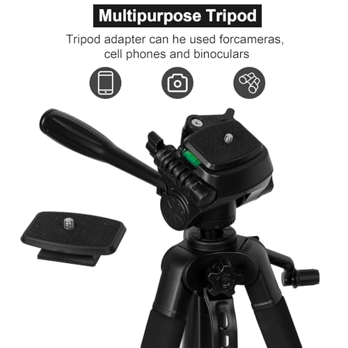 Dreamoon 66.2\" Hunting Rifle Tripod with V Yoke Shooting Rest, Aluminum Frame with Bubble Level & Camera Mount, Adjustable Legs for Outdoor Shooting, Target Practice, Field Use