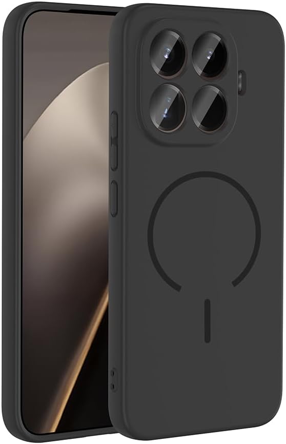 Zore Xiaomi ile uyumlu 15T Pro Kılıf M-safe Şarj Özellikli Zore Meta Kapak Siyah