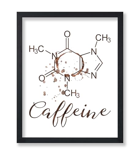 Poster Master Caffeine Molecules Print - Coffee Poster - Chemical Structure Art - Gift for Coffee Lover & Barista - Funny Wall Decor for Kitchen, Cafe, Bar or Restaurant - 8x10 UNFRAMED Wall Art