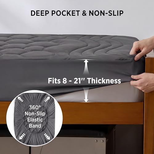 Image of Bedsure Twin XL Mattress Pad, Mattress Topper with 8-21 Inches Deep Pocket
