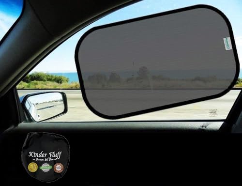 Car Window Shades - Certified 99.79% UVA & 99.95% UVB Sun Protection. Award Winning Car Sun Shade for Side Windows. 4 Pack Transparent Shades 22
