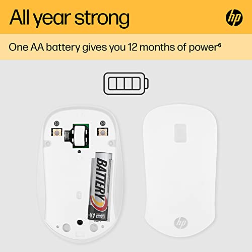 HP Souris PC 410 avec Connexion Bluetooth, Compatible avec Chrome, jusqu'à 2000 DPI, 3 Boutons, molette de défilement et Batterie jusqu'à 12 Mois, Noir