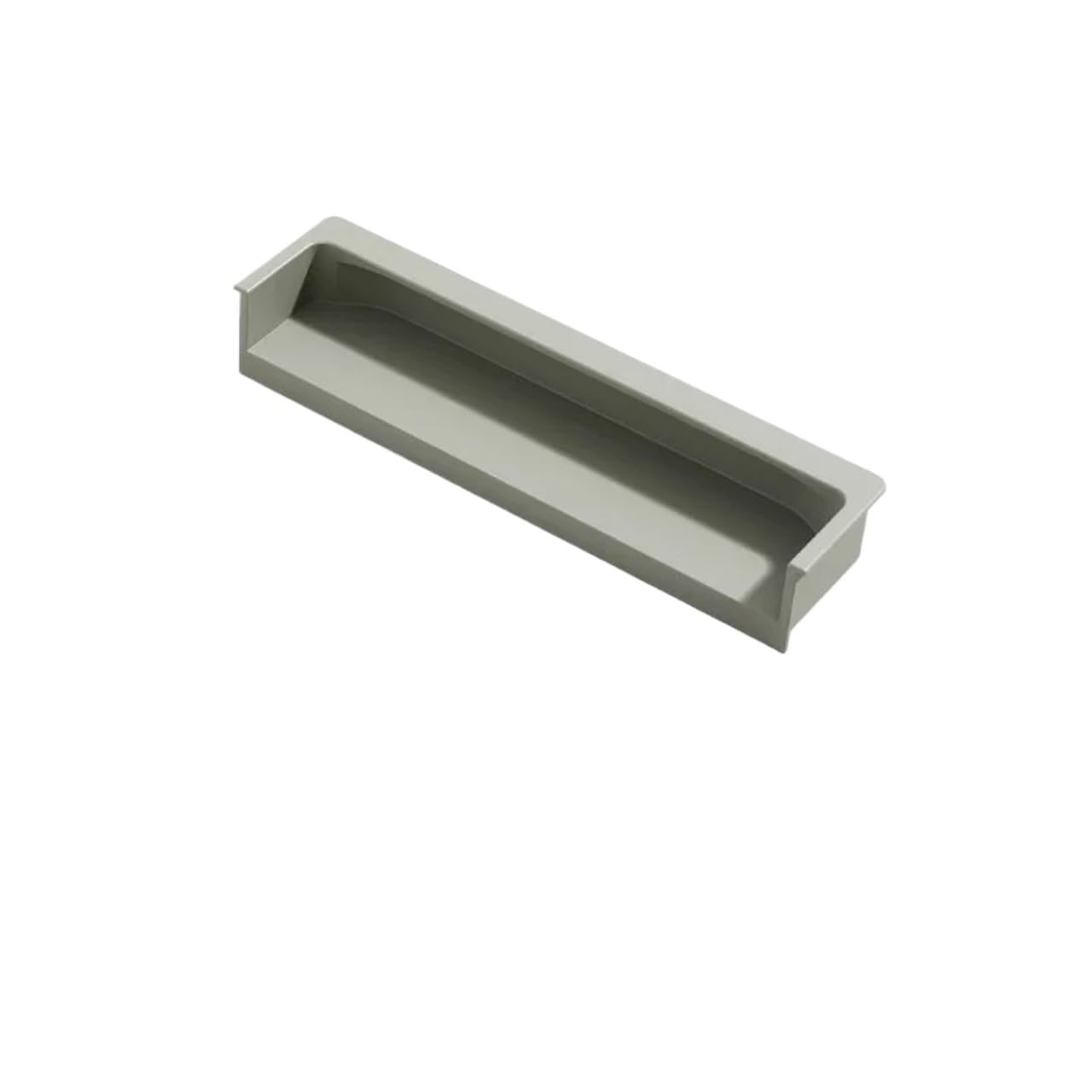 ATEUXOL Recessed Door Handles Light Luxury Same Color Dark Button Handle Skin Texture Slotted Embedded Cabinet Door Drawer(Moran Green 120mm)