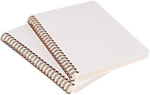 (2-Pack) A5 Dot Grid Notebook 100gsm Bullet Spiral Journal 5.7 x 8.3 inches - 80 Sheets Per Book, Thick Dotted Paper, Wirebound
