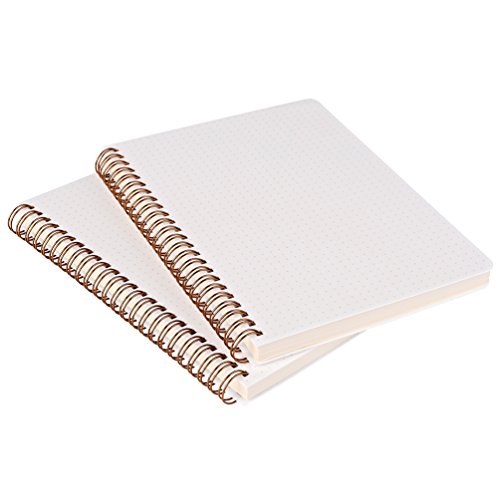 (2-Pack) A5 Dot Grid Notebook 100Gsm Bullet Spiral Journal 5.7 X 8.3 Inches - 80 Sheets Per Book, Thick Dotted Paper, Wirebound #TOP1