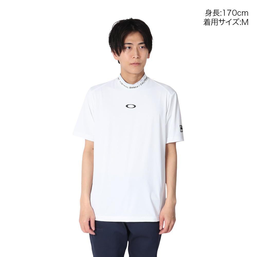 【新品】オークリーゴルフモックネック半袖TシャツメンズLサイズ白ホワイトT 新品】オークリーゴルフモックネック半袖TシャツメンズLサイズ白