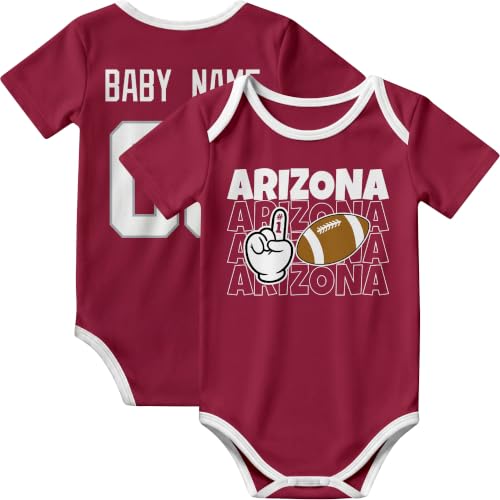 Image of KREDE Baby Clothes Custom Name Bodysuit for Baby Boy Gifts | Short Sleeves Bodysuit with Custom Number Name