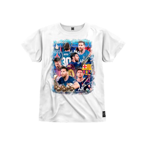 Camiseta Infantil Algodão Estampada Messi Carrera Branco 8